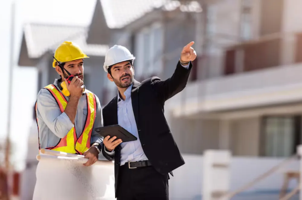 Roof repair team at work